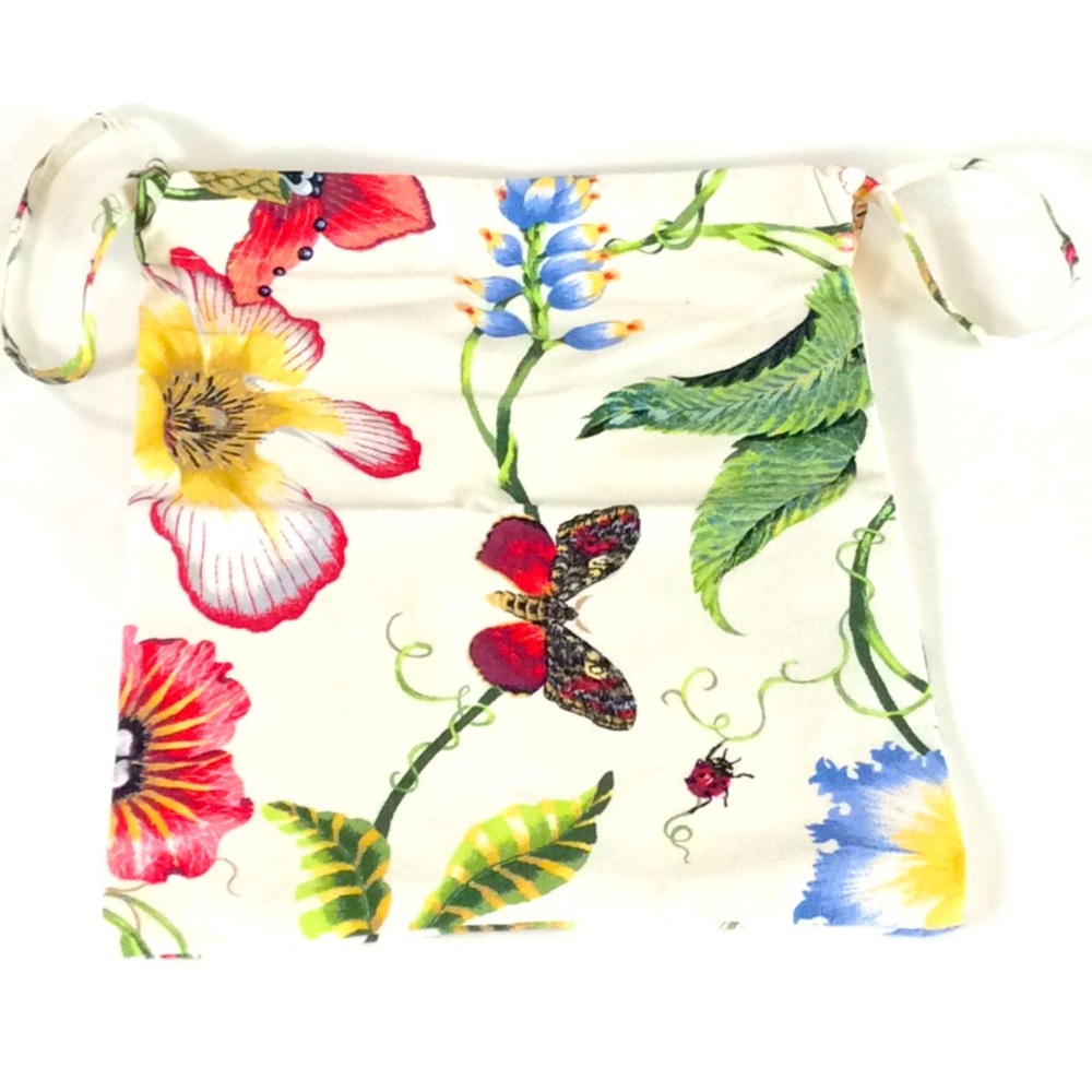 Floral Print Drawstring Bag